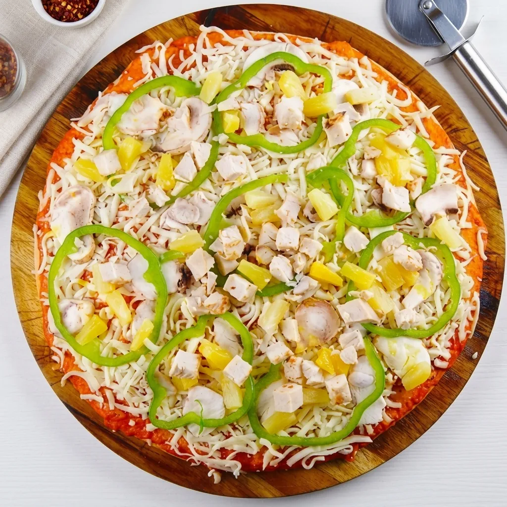 Fire-roasted gluten-free flatbread pizza at Avatara Food Truck, Parkdale Calgary